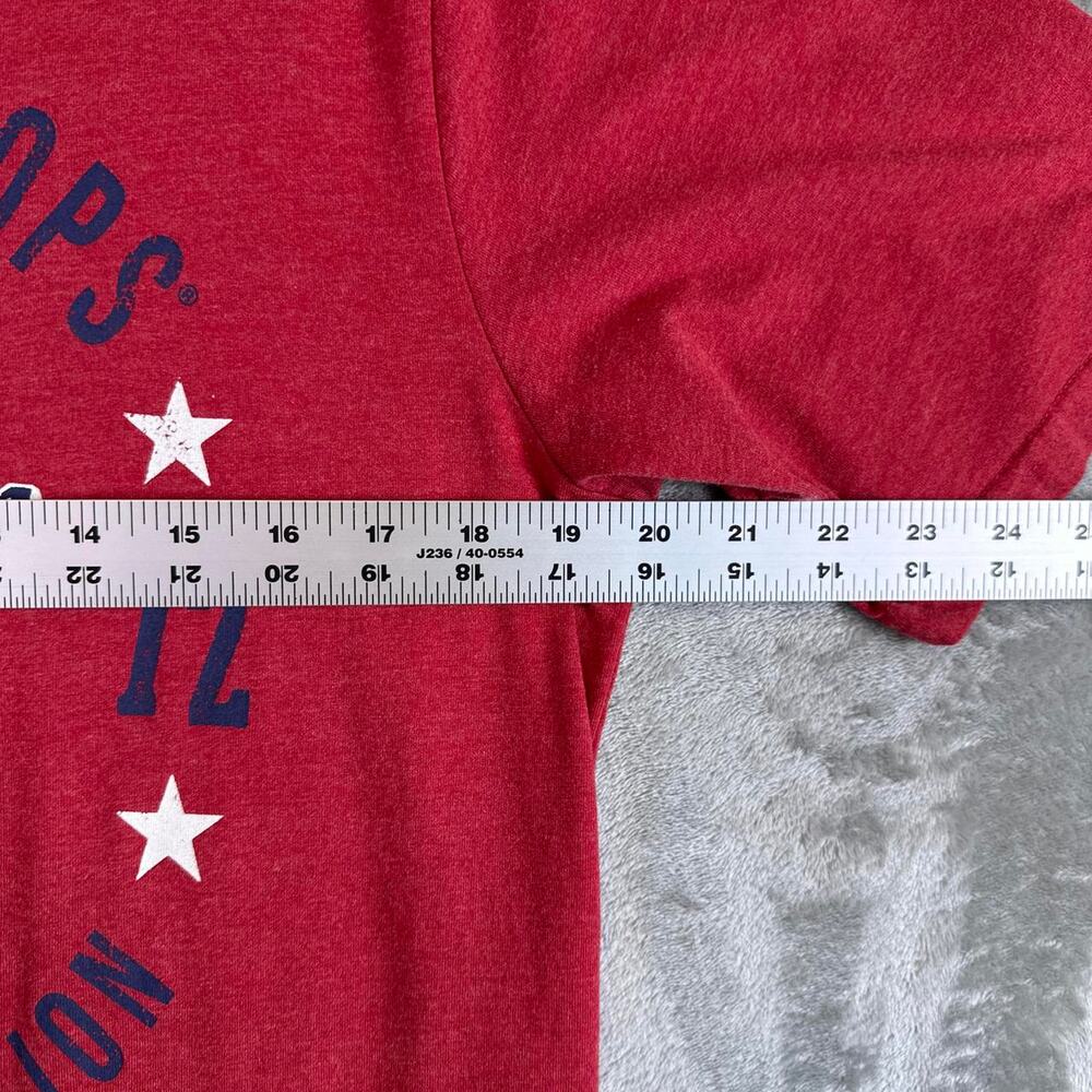 Bass Pro Shops T Shirt Mens Medium Red Fish Graphic American Flag Tee - Picture 4 of 5